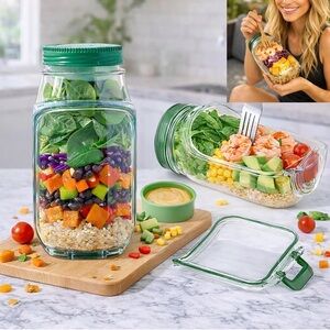 Salad Jar With Side Opening,On-the-Go Lunch Bowl Container